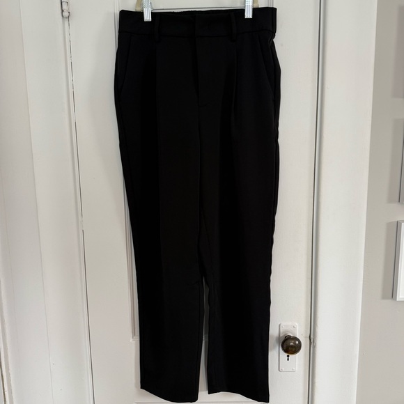 HALARA Pants - Halara Pleated Straight-Leg Pants Elastic Waist Black Women Size M